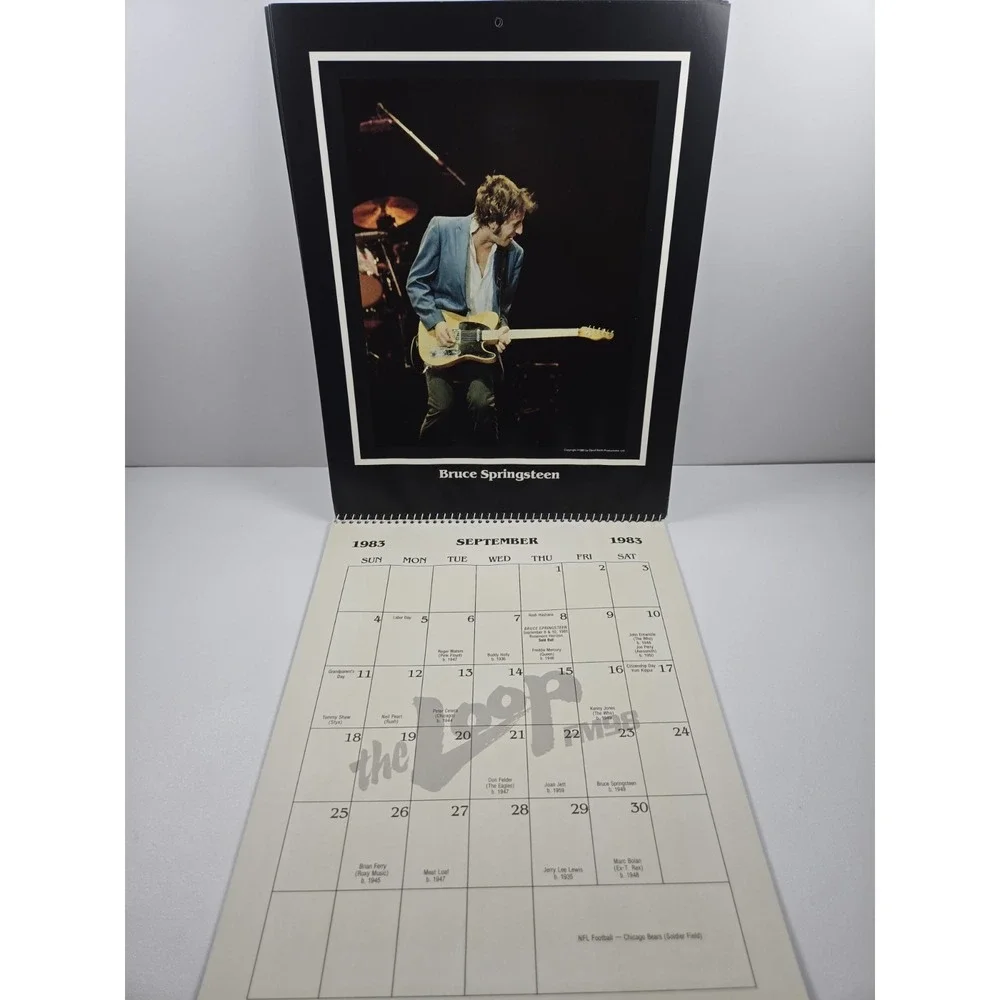 1983 The Loop FM98 Chicago Vtg. Wall Calander Musicians Jagger, Nicks, Ozzy, Who